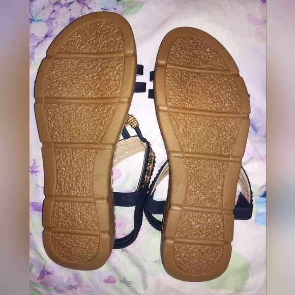 Sandals Boho Blue and Brown W/Cushioned Comfort - Picture 9 of 10